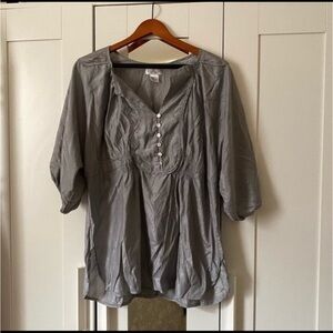 GERI C NY Silver Blouse XL 40% Silk
